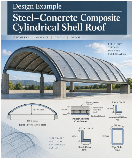 Steel–Concrete Composite Cylindrical Shell Roof